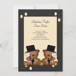 Teddy Bear Grooms Wedding Einladung