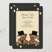 Teddy Bear Grooms Wedding Einladung (Vorne/Hinten)