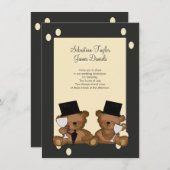 Teddy Bear Grooms Wedding Einladung (Vorne/Hinten)