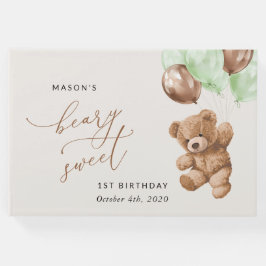 Teddy Bear, Grüne Balloons, erster Geburtstag Gästebuch