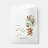 Teddy Bear, Grüne Balloons, erster Geburtstag Geschenktütchen (Vorderseite)