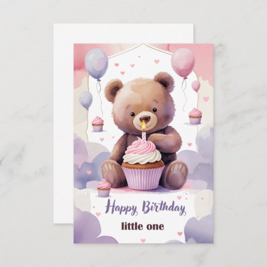 Teddy Bear Grußkarte (Vorne/Hinten)