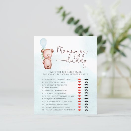 Teddy Bear Guess, der sagte, es Mama oder Daddy Ga (Stehend Vorderseite)