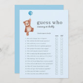 Teddy Bear Guess Who Baby Showspiel Einladung (Vorne/Hinten)