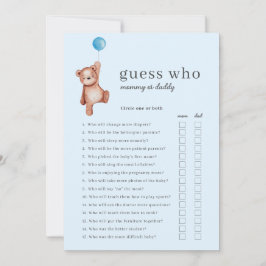 Teddy Bear Guess Who Baby Showspiel Einladung