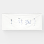 Teddy Bear hand drawn Boy baby shower Banner (Horizontal)