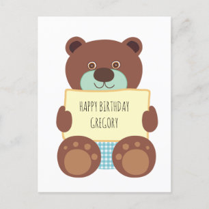 Teddy Bear Happy Birthday Postkarte