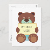 Teddy Bear Happy Birthday Postkarte (Vorne/Hinten)