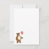 Teddy Bear Happy Birthday Red Balloon Flat Card (Rückseite)