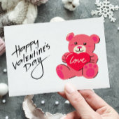 Teddy Bear Happy Valentine's Day Card Dankeskarte