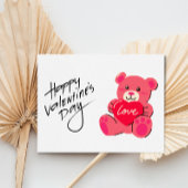 Teddy Bear Happy Valentine's Day Card Dankeskarte