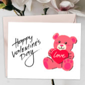 Teddy Bear Happy Valentine's Day Card Dankeskarte