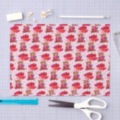 Teddy Bear Heart Balloons (Design 1 Red Series) Seidenpapier (Handwerk)