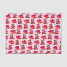 Teddy Bear Heart Balloons (Design 1 Red Series) Seidenpapier