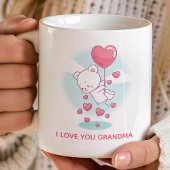 Teddy Bear Heart Balloons Personalisiert Valentine Kaffeetasse