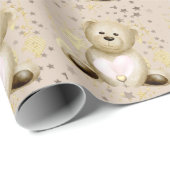 Teddy Bear & Heart Geschenkpapier (Rolleneckpunkt)