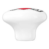 Teddy Bear Heart Initial Keramikknauf (Seitenansicht)