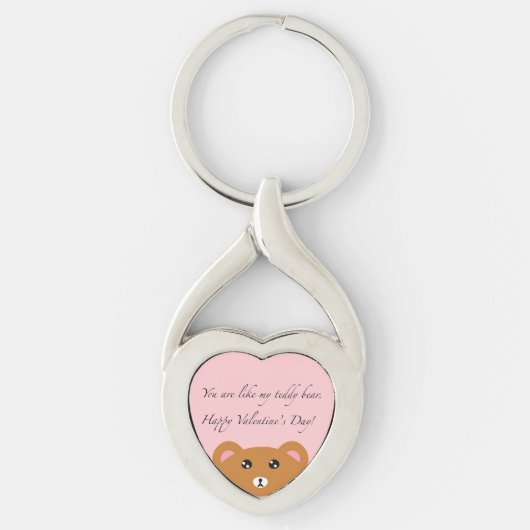 Teddy Bear Heart Keychain Schlüsselanhänger (Vorderseite)