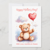 Teddy Bear Heart Mothers Day Feiertagskarte (Vorderseite)