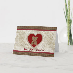 Teddy Bear Heart Valentine Feiertagskarte