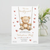 Teddy Bear Hearts Baby Shower Invitation Einladung (Stehend Vorderseite)