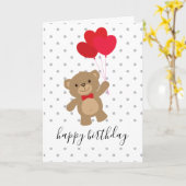 Teddy Bear Hearts Balloon Personalisiert Custom Ba Karte (Gelbe Blume)