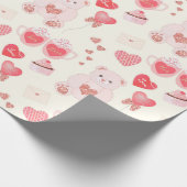 Teddy Bear Hearts Wrapping Paper Geschenkpapier (Ecke)