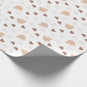 Teddy Bear Hearts Wrapping Paper Geschenkpapier (Ecke)