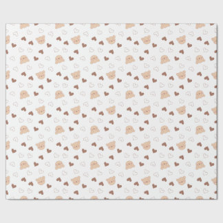 Teddy Bear Hearts Wrapping Paper Geschenkpapier