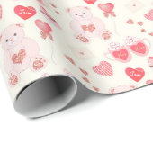 Teddy Bear Hearts Wrapping Paper Geschenkpapier (Rolleneckpunkt)
