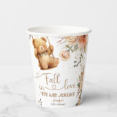 Teddy Bear Herbst Babydusche fällt in Liebe Papier Pappbecher (Rückseite)