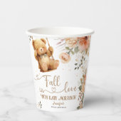 Teddy Bear Herbst Babydusche fällt in Liebe Papier Pappbecher (Vorderseite)
