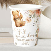 Teddy Bear Herbst Babydusche fällt in Liebe Papier Pappbecher