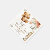 Teddy Bear Herbst Babydusche fällt in Liebe Papier Serviette (Ecke)