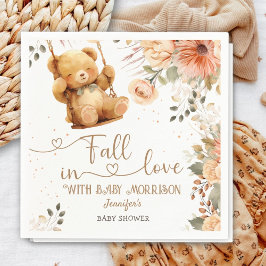 Teddy Bear Herbst Babydusche fällt in Liebe Papier Serviette