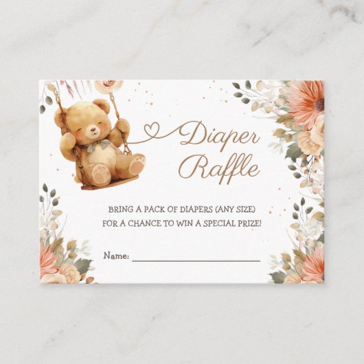 Teddy Bear Herbst Herbst Kinderdusche Windelwanne Begleitkarte (Vorderseite)