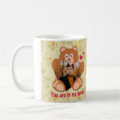 Teddy Bear Holding Heart Foto Valentinstag Kaffeetasse (Links)