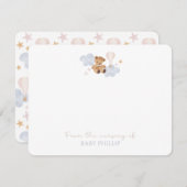 Teddy Bear & Hot Air Ballon, aus dem Kinderzimmer Einladung (Vorne/Hinten)