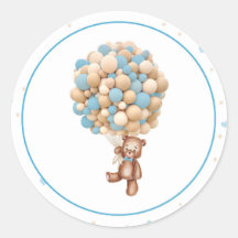 Teddy Bear Hot Air Ballon Babyaufkleber