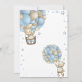 Teddy Bear Hot Air Ballon Babydusche Einladung (Rückseite)