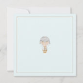 Teddy Bear Hot Air Ballon Babydusche Einladung (Rückseite)