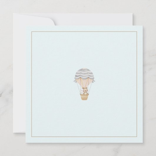 Teddy Bear Hot Air Ballon Babydusche Einladung (Rückseite)