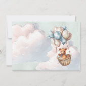 Teddy Bear Hot Air Ballon Babydusche Einladung (Rückseite)