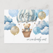 Teddy Bear Hot Air Ballon Babydusche Postkarte (Vorderseite)