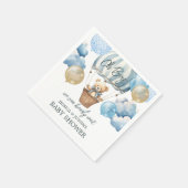 Teddy Bear Hot Air Ballon Babydusche Serviette (Ecke)