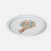 Teddy Bear Hot Air Ballon Babyduschplatte Pappteller (Schrägansicht)