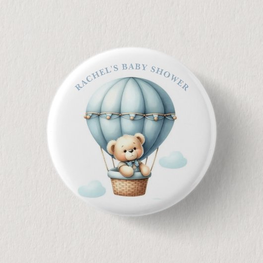 Teddy Bear Hot Air Ballon Babyduschtaste Button (Vorderseite)