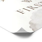 Teddy Bear Hot Air Ballon Bary First Birthday Poster (Ecke)