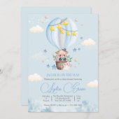 Teddy Bear Hot Air Ballon Bear Baby Shower Boy Einladung (Vorne/Hinten)