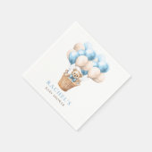 Teddy Bear Hot Air Ballon Blue Boy Baby Dusche Serviette (Ecke)